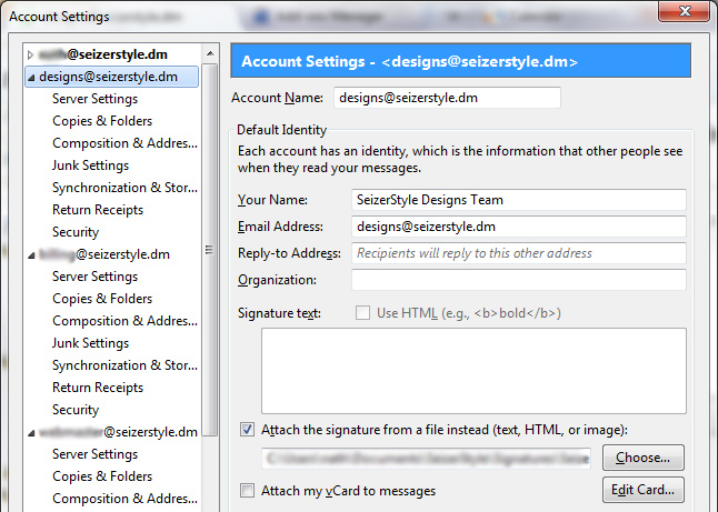 Email Signature Thunderbird 2