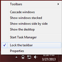 Unlock taskbar